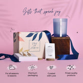Gleevers Gift Set for Women |Gift Box pack of 2 with Candle (Arabian Wood,250gm) & Crystal Drop Earring|Birthday Gift, Anniversary Gift, Valentine Gift, Secret Santa Gifts